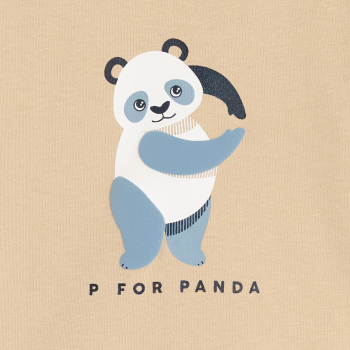 تيشيرت مطبوع عليه صور حيوانات، اللون بيج، للصبي الصغير